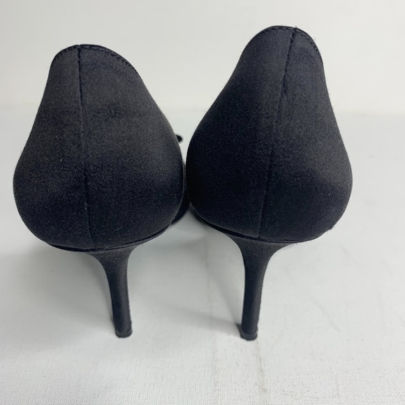 Kate Spade Chrisette Black Satin Open Toe Formal Heels - Size 8.5 - Picture 7 of 8